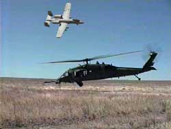 Idaho ANG A-10 gives cover over a Idaho ARG Blackhawk