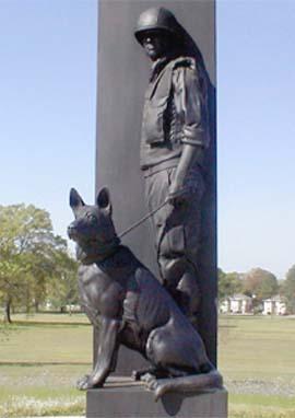 War Dog Monument, Sacrifice Field, National Infantry Museum, Ft. Benning, GA. Dedicated 8 October 2000.